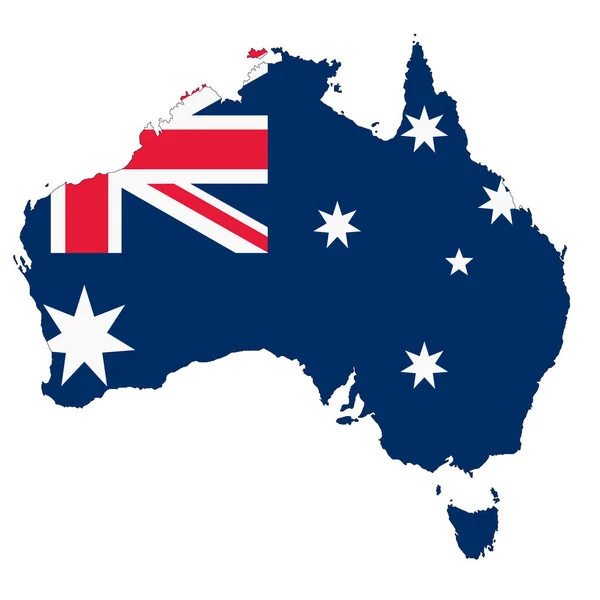 Australia mapa sobre fondo blanco con ruta de recorte — Foto de Stock