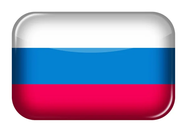 Ryssland webb ikon rektangel knapp med klippbana — Stockfoto