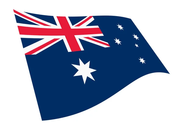 Australia ondeando bandera 3d Illistration gráfico aislado en blanco con ruta de recorte — Foto de Stock
