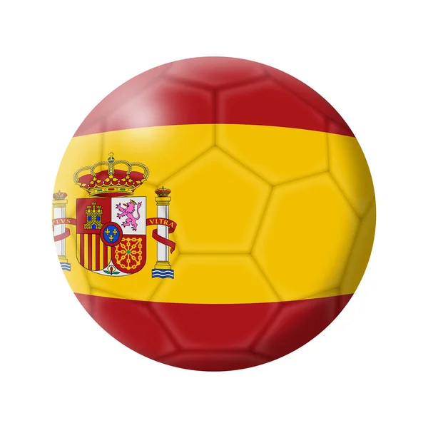 Espagne ballon de football football 3d Illistration isolé sur blanc avec chemin de coupe — Photo