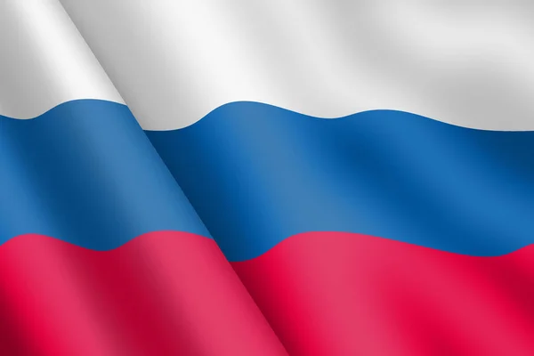 Russian Federation waving flag 3d Illistration wind ripple — Stock Photo, Image