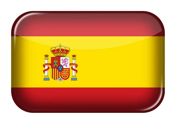 Spanyolország web ikon téglalap gomb nyírási útvonal 3d illusztráció — Stock Fotó