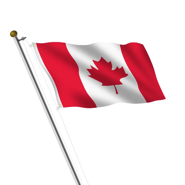 Canada Flagpole 3d ilustración en blanco con ruta de recorte — Foto de Stock