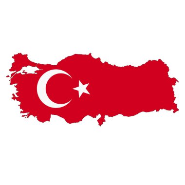 Türkiye haritası kırpma yolu ile beyaz arkaplan üzerinde