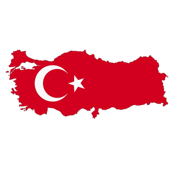 Turkey map on white background with clipping path — Stock Photo, Image