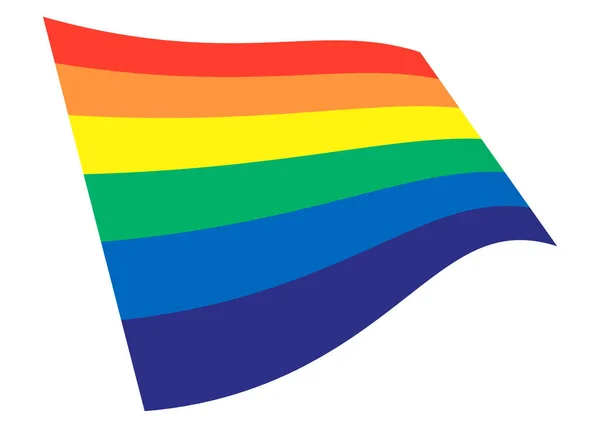 Gay pride rainbow waving flag graphic isolated on white with clipping path — Stock Photo, Image