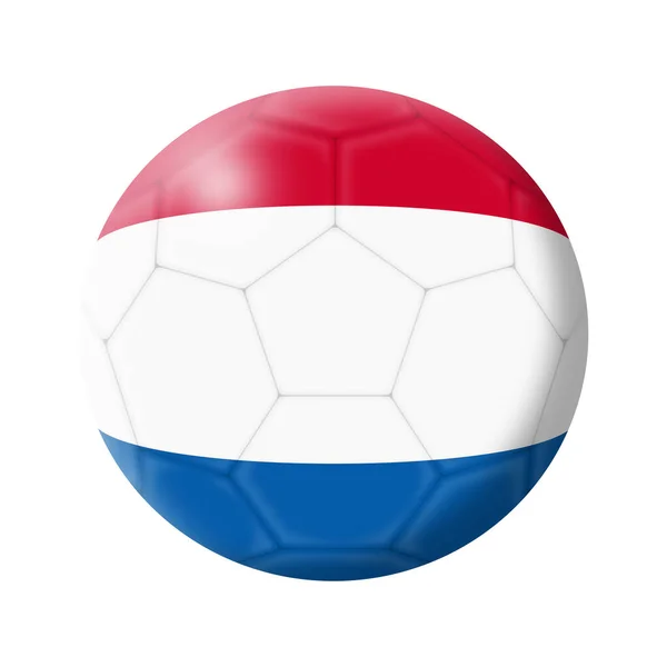 オランダサッカーボール3Dイラストクリッピングパスと白に隔離 — ストック写真