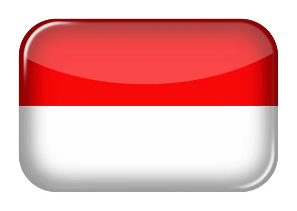 Indonesien webb ikon rektangel knapp med klippbana 3d illustration — Stockfoto