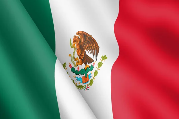 Mexico waving flag 3d illustration wind ripple — Stock Photo, Image