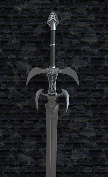 3d иллюстрация неизолированный фон. Средневековое оружие
.