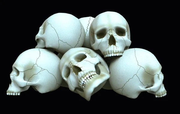 Illustration Pile Skulls Isolated Background — Stock Photo, Image