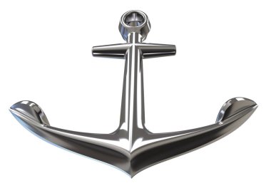 Anchor. 3D Illustration. Beyaz arka planda yalıtılmış