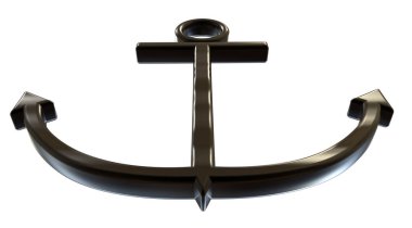 Anchor. 3D Illustration. Beyaz arka planda yalıtılmış