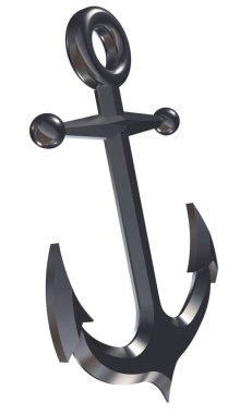 Anchor. 3D Illustration. Beyaz arka planda yalıtılmış