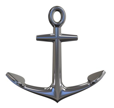Anchor. 3D Illustration. Beyaz arka planda yalıtılmış
