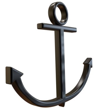 Anchor. 3D Illustration. Beyaz arka planda yalıtılmış