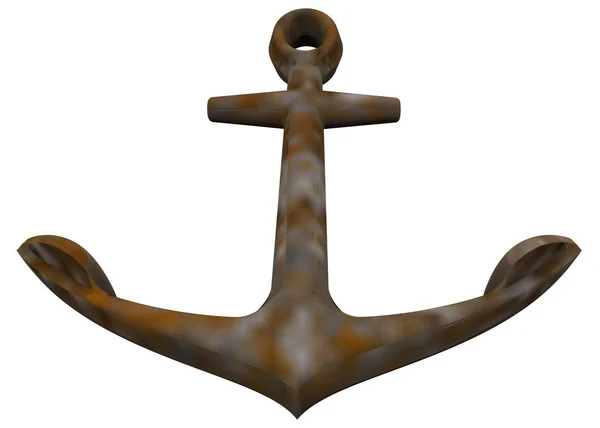 Ilustración antigua anchor.3d. Aislado sobre el fondo blanco — Foto de Stock
