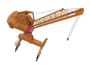 Vinç portu. 3D Illustration. Beyaz arka planda yalıtılmış