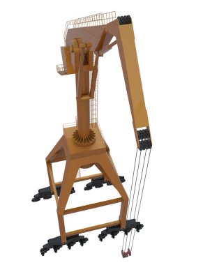 Vinç portu. 3D Illustration. Beyaz arka planda yalıtılmış