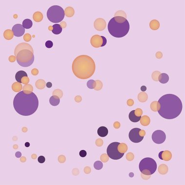 Mor ve turuncu çevrelerinde mor bir arka plan üzerinde.