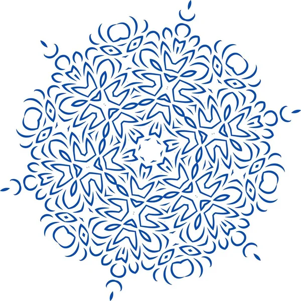 Magnifique Ornement Circulaire Bleu — Image vectorielle
