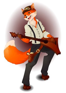 Gitar çalarken tilki