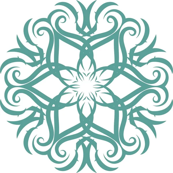 Ornement Turquoise Isolé Sur Fond Transparent Vecteur — Image vectorielle
