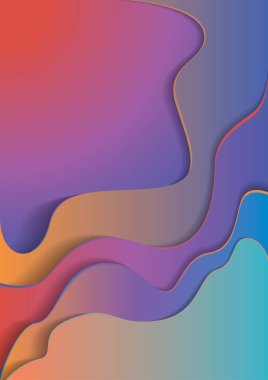 Üç boyutlu soyut arkaplan. Renkli çarşaflar üst üste serili..