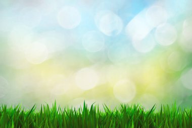 Bokeh arka plan ve balkon çimen yeşil