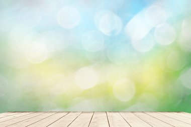 Bokeh arka plan ve balkon çimen yeşil