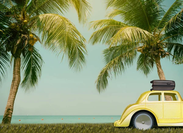 Autos Auf Der Straße Reise Urlaub Sommer Fahren Zum Strand — Stockfoto
