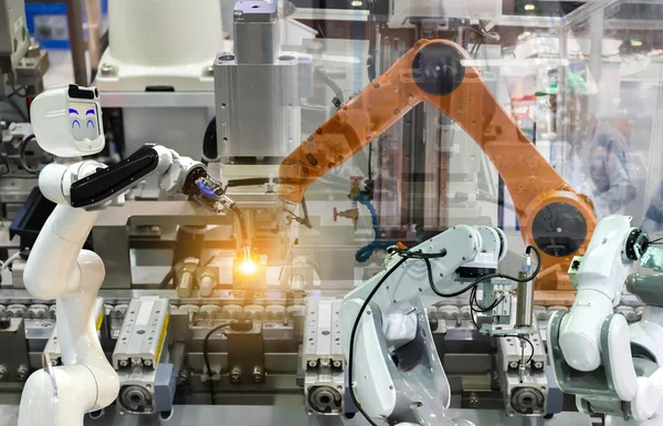 Industriële Robot Mechanische Arm Van Vervaardiging Van Elektronische Onderdelen — Stockfoto