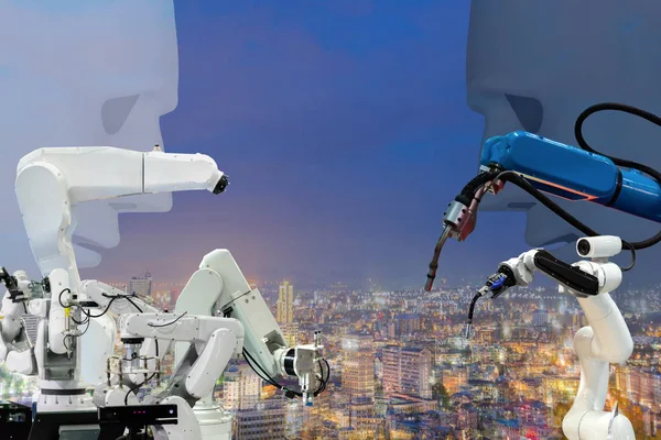 Industriële Robot Mechanische Arm Van Vervaardiging Van Elektronische Onderdelen — Stockfoto