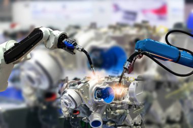 Robot kol motoru üretimi sanayi 4.0 şeyler teknoloji kontrolörü kullanarak 