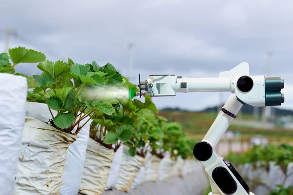 Tarım makineleri robotlar mekanik kol çalışma teknoloji.