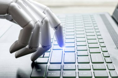 Robot el bilgisayar klavye tuşuna basarak girin
