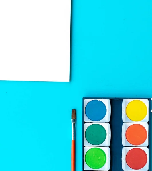 Watercolor Paintbrush Put Table Paint Artwork — Stock Photo, Image