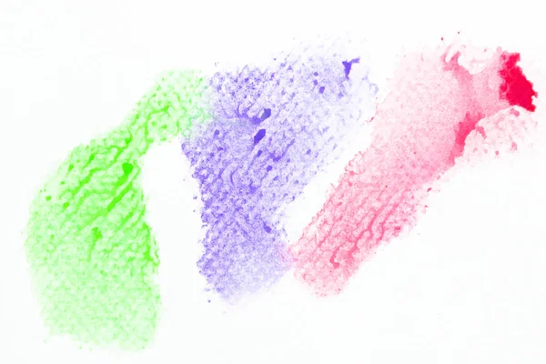 Акварельна Зелено Рожева Фіолетова Художня Абстрактна Фарба Рук Білому Тлі — стокове фото