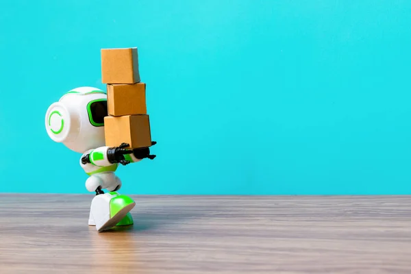 Technológia Robot Kezében Ipar Mezőbe Vagy Dolgozó Emberek Nem Robotok — Stock Fotó