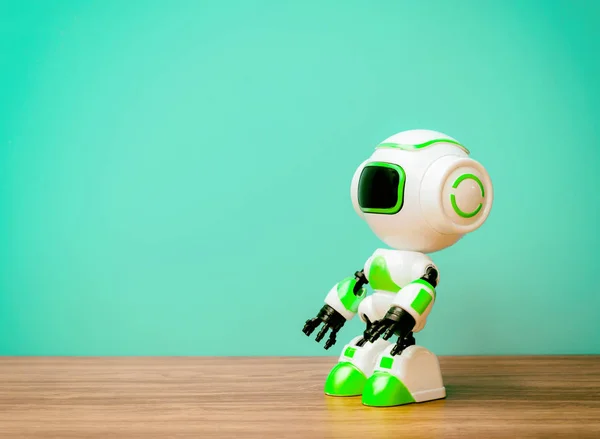 Robot Technológia Emberi Helyettesítő Dolgozik Jövő Háttér Évjárat — Stock Fotó