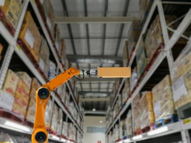 akıllı robot sanayi kolu ürünleri depolama fabrika ve depo