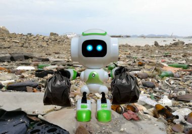 Robot teknolojisi insanlar yerine siyah çöp torbası toplamak için