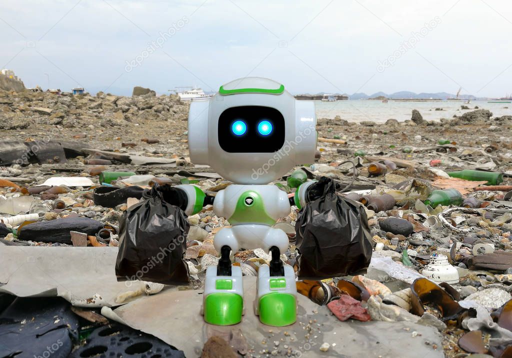 Robot technology to collect black garbage bag instead of humans