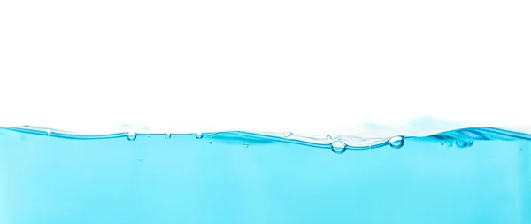 Wasserspritzer Mit Luftblasen Blauer Wasserwelle Erfrischend Abstrakter Hintergrund — Stockfoto