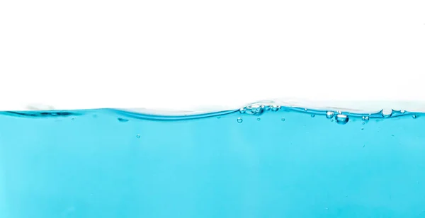 Víz Fröccsenés Buborékok Levegő Kék Víz Hullám Fefresing Elvont Háttér — Stock Fotó