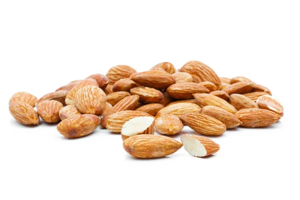 Almonds Sack Cloth White Background — Stock Photo, Image