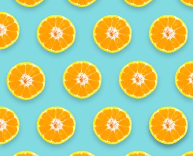 Shogun koleksiyonu mavi arka planda meyve portakalı toplar