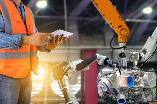 Controle Engenharia Robótica Plantas Industriais Tecnologia Produção — Fotografia de Stock