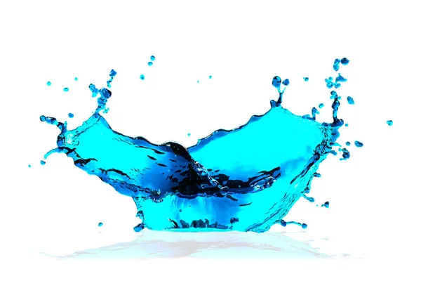 Water Blue Splash Auf Weißem Hintergrund — Stockfoto