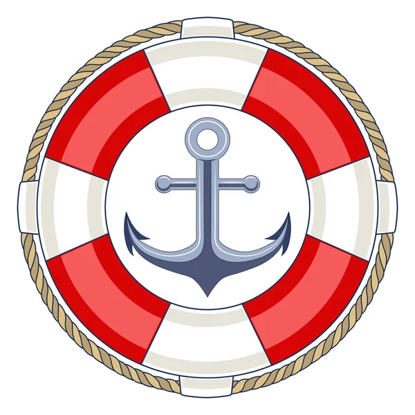 Lifebuoy Anchor Vector Image — Stock Vector
